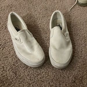 white slip on vans